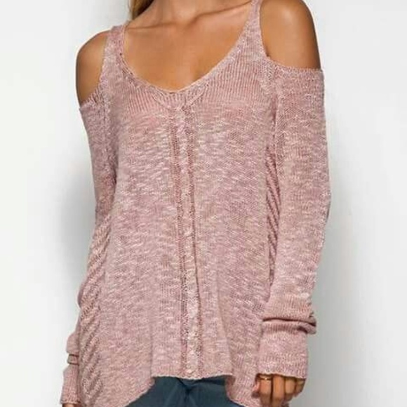 Long Sleeve Cold Shoulder Sweater - Picture 4 of 4